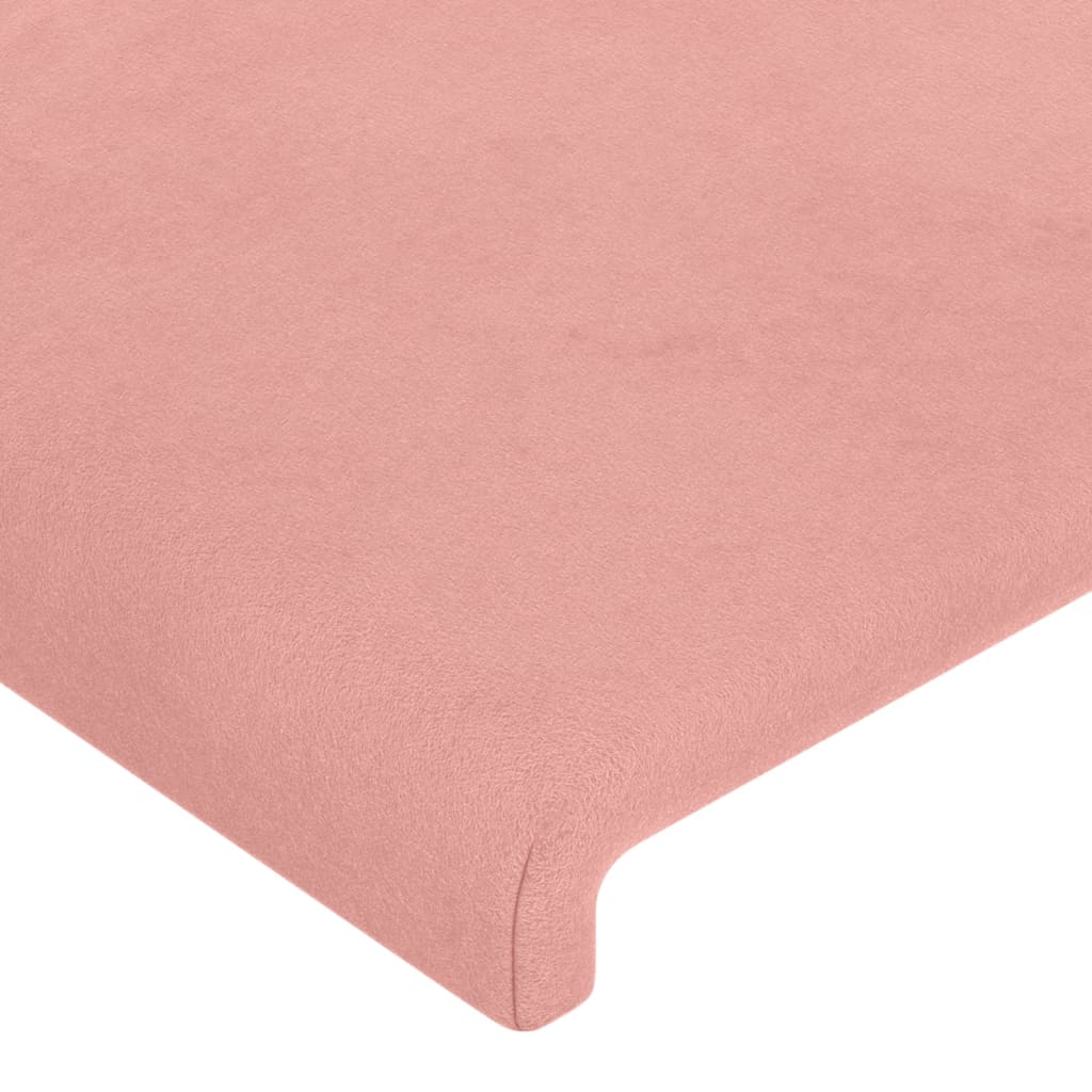 vidaXL LED posteljno vzglavje roza 83x16x78/88 cm žamet