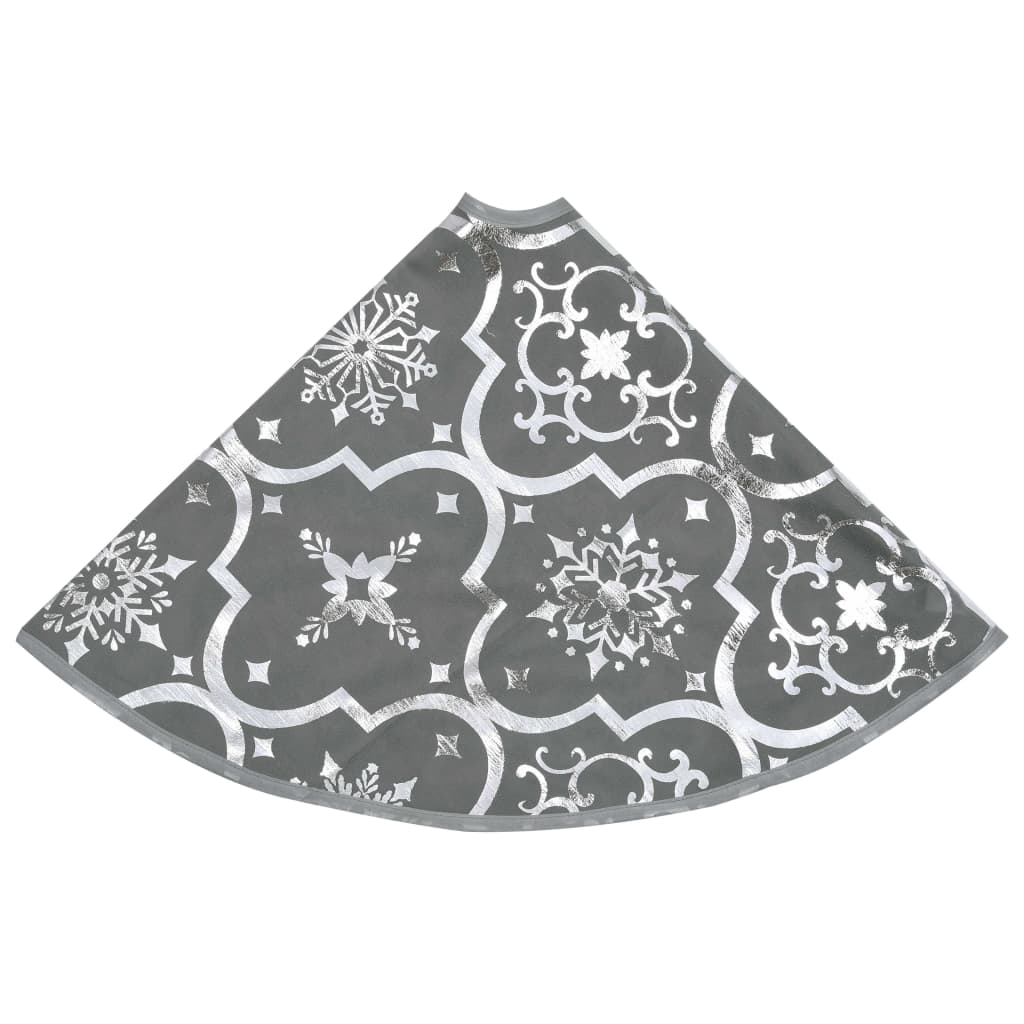 vidaXL Razkošna podloga za novoletno jelko z nogavico siva 90 cm