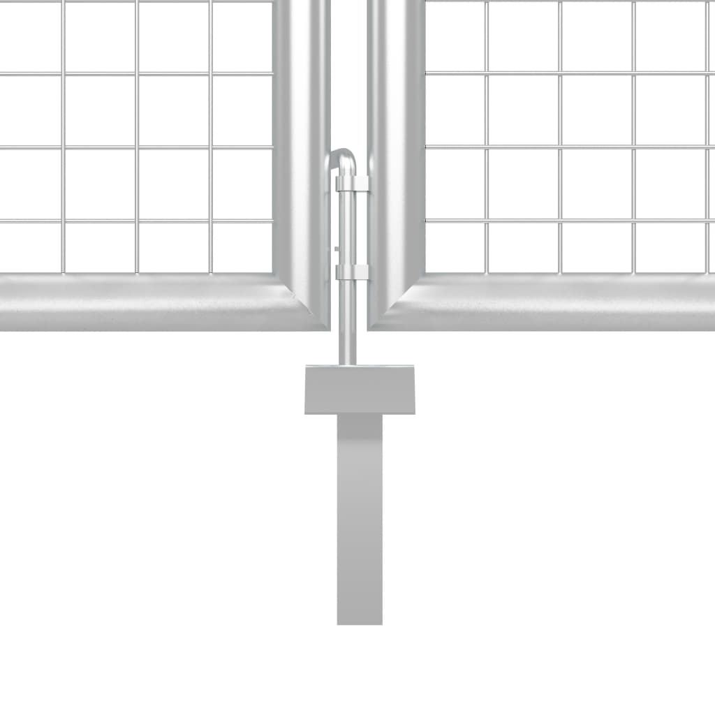 vidaXL Vrtna vrata jeklena 400x75 cm srebrna