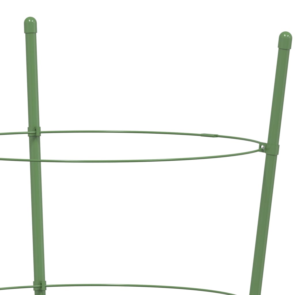 vidaXL Opora za vrtne rastline s 3 obroči 5 kosov zelene 75 cm jeklo