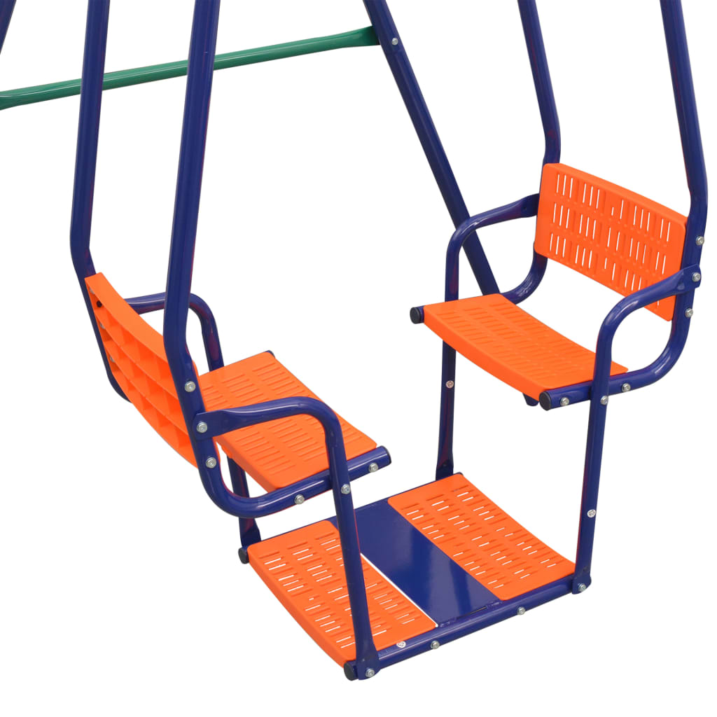 vidaXL Komplet otroških gugalnic s 5 sedeži oranžne barve