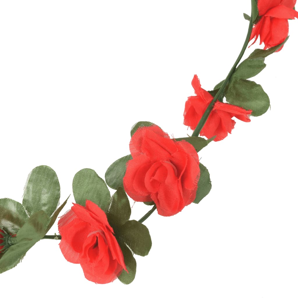 vidaXL Girlanda iz umetnega cvetja 6 kosov pomladno rdeča 250 cm