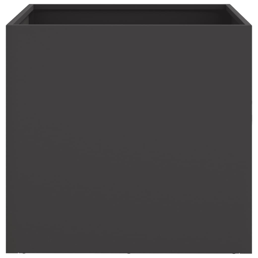 vidaXL Cvetlično korito črno 42x40x39 cm hladno valjano jeklo