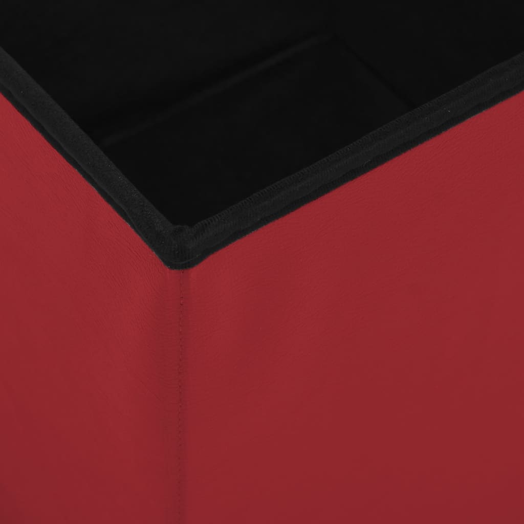 vidaXL Zložljiv stolček za shranjevanje 2 kosa vinsko rdeč PVC