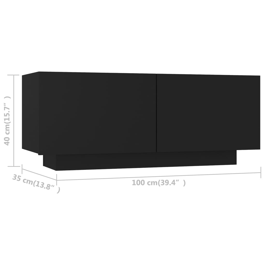 vidaXL TV omarica črna 100x35x40 cm iverna plošča