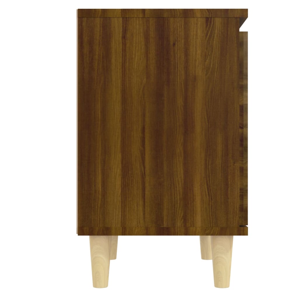vidaXL Nočna omarica z lesenimi nogami rjav hrast 40x30x50 cm