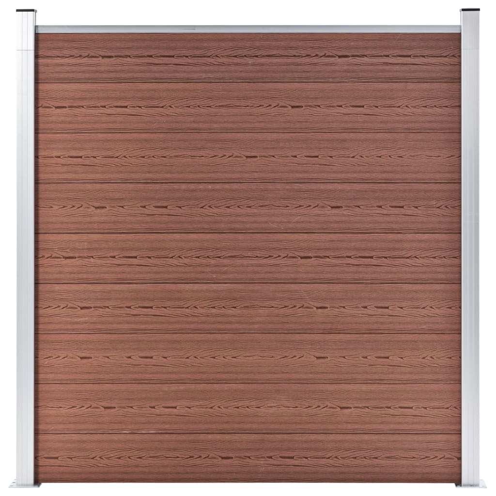 vidaXL WPC ograjni paneli 8 kvadratnih + 1 poševni 1484x186 cm rjavi