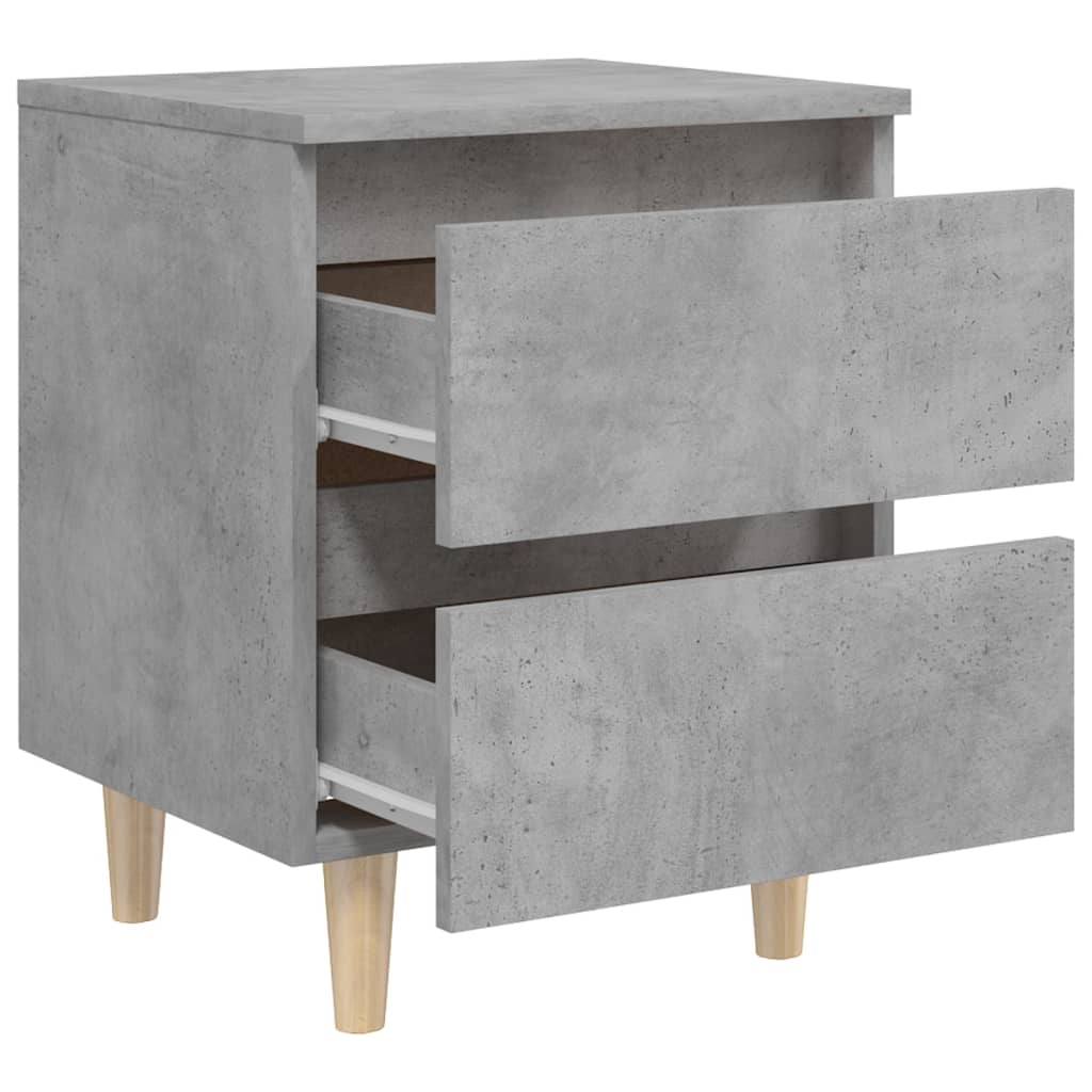 vidaXL Nočna omarica z nogami iz borovine betonsko siva 40x35x50 cm