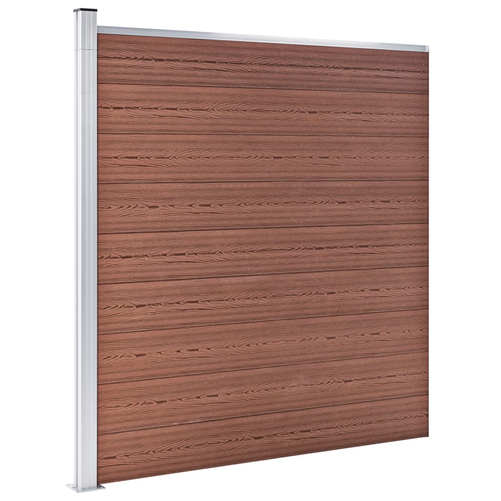 vidaXL WPC ograjni paneli 5 kvadratnih + 1 poševni 965x186 cm rjavi