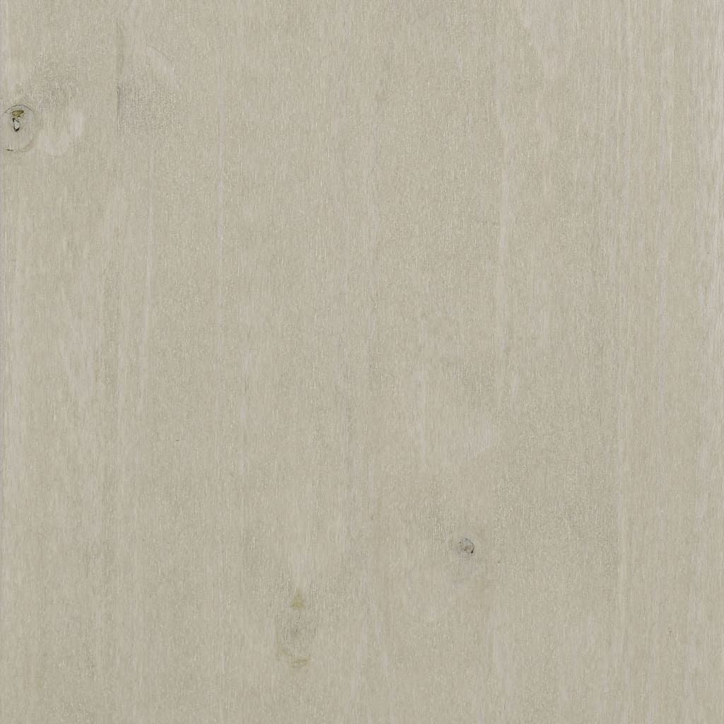 vidaXL Pisalna miza bela 113x50x75 cm trdna borovina