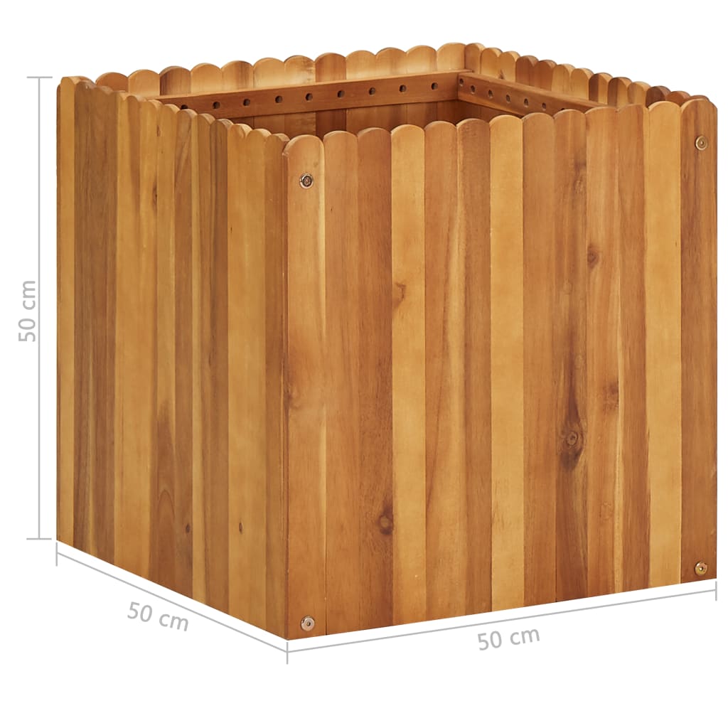 vidaXL Visoka greda 50x50x50 cm trden akacijev les