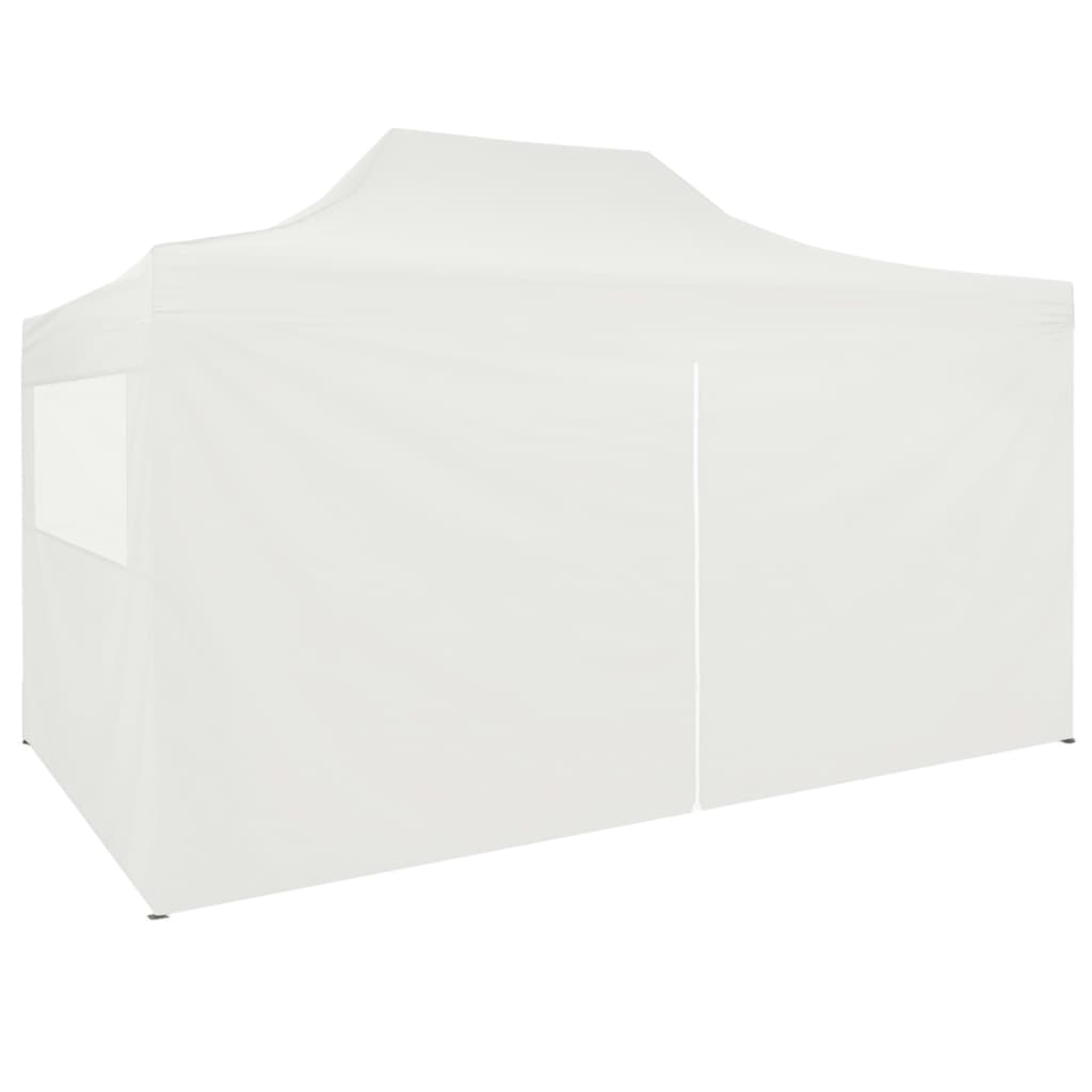vidaXL Zložljiv vrtni šotor s 4 stranicami 3x4,5 m bel