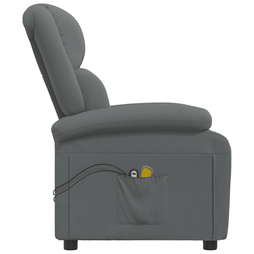 vidaXL Električni masažni stol temno sivo blago