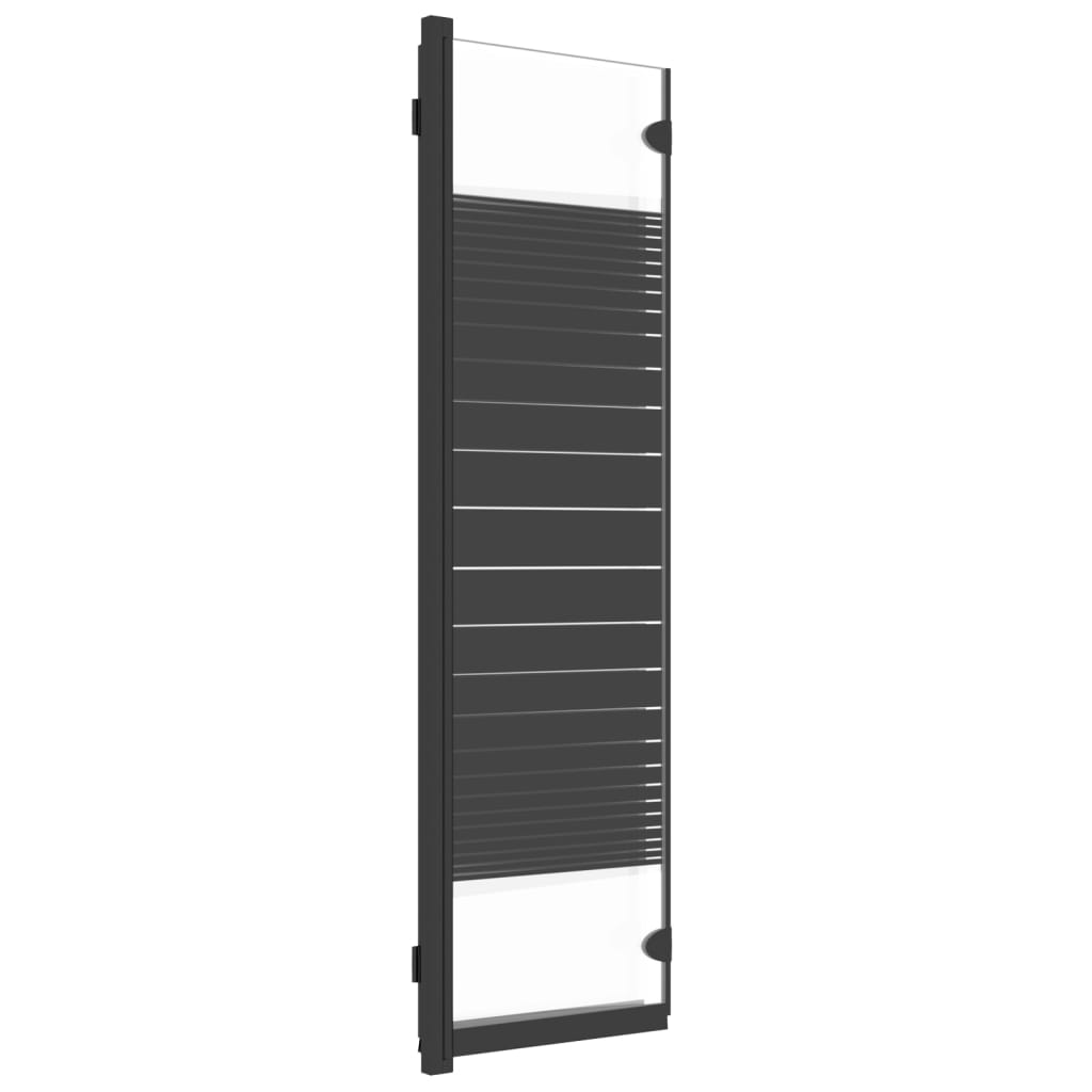 vidaXL Zložljiva pregrada za tuš s 3 paneli ESG 130x130 cm črna