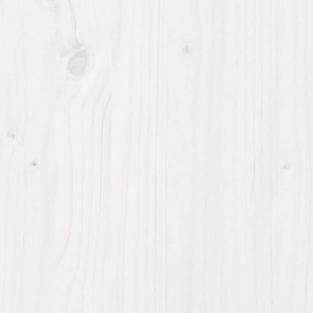 vidaXL Posteljni okvir z vzglavjem bel 200x200 cm trdna borovina