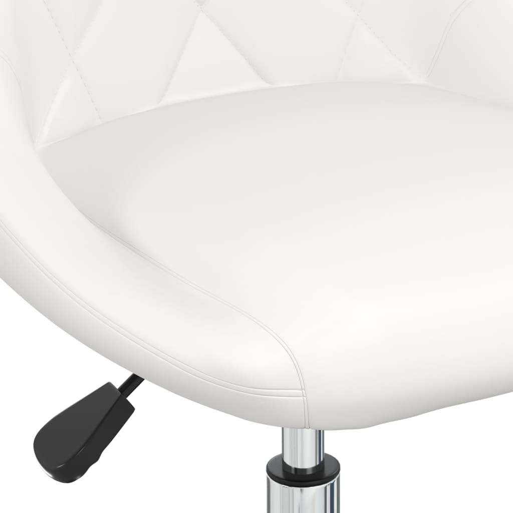 vidaXL Vrtljiv jedilni stol belo umetno usnje