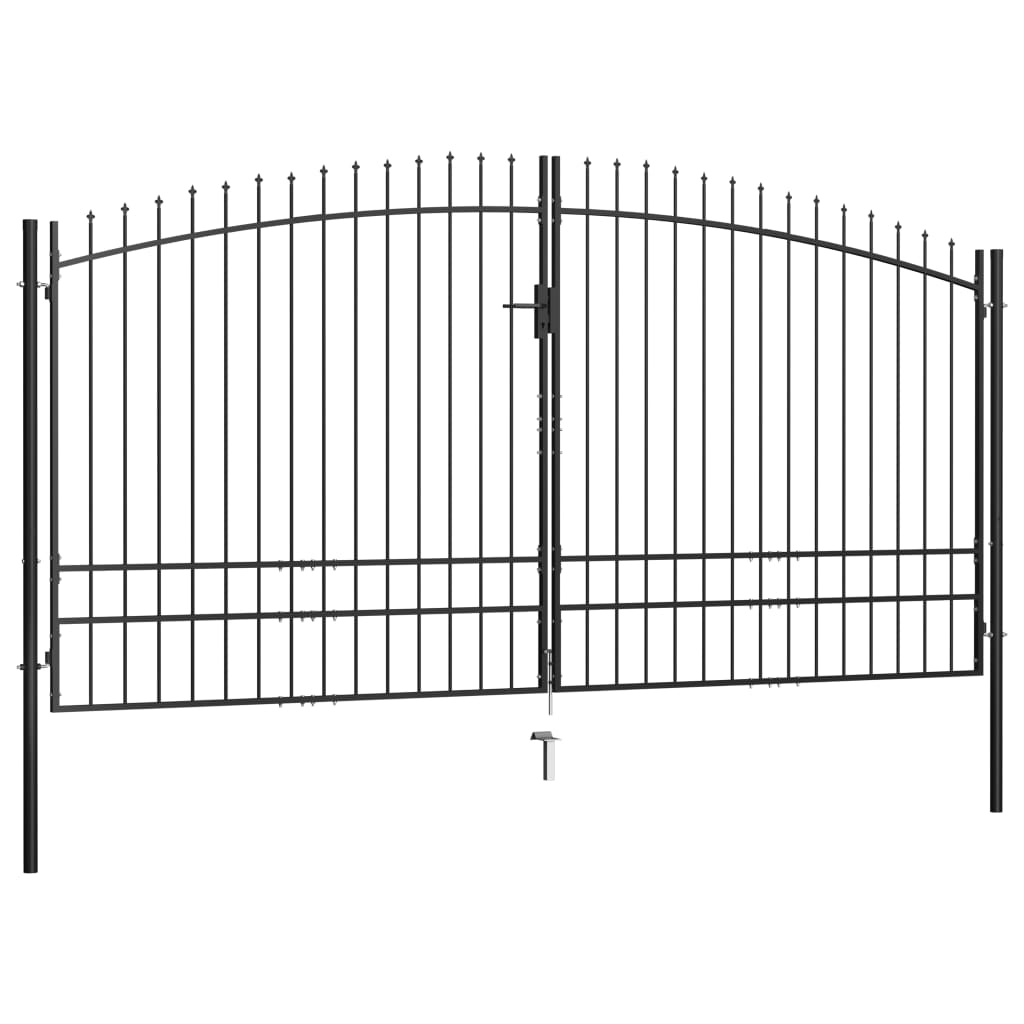 vidaXL Dvojna vrata za ograjo koničasta 400x248 cm