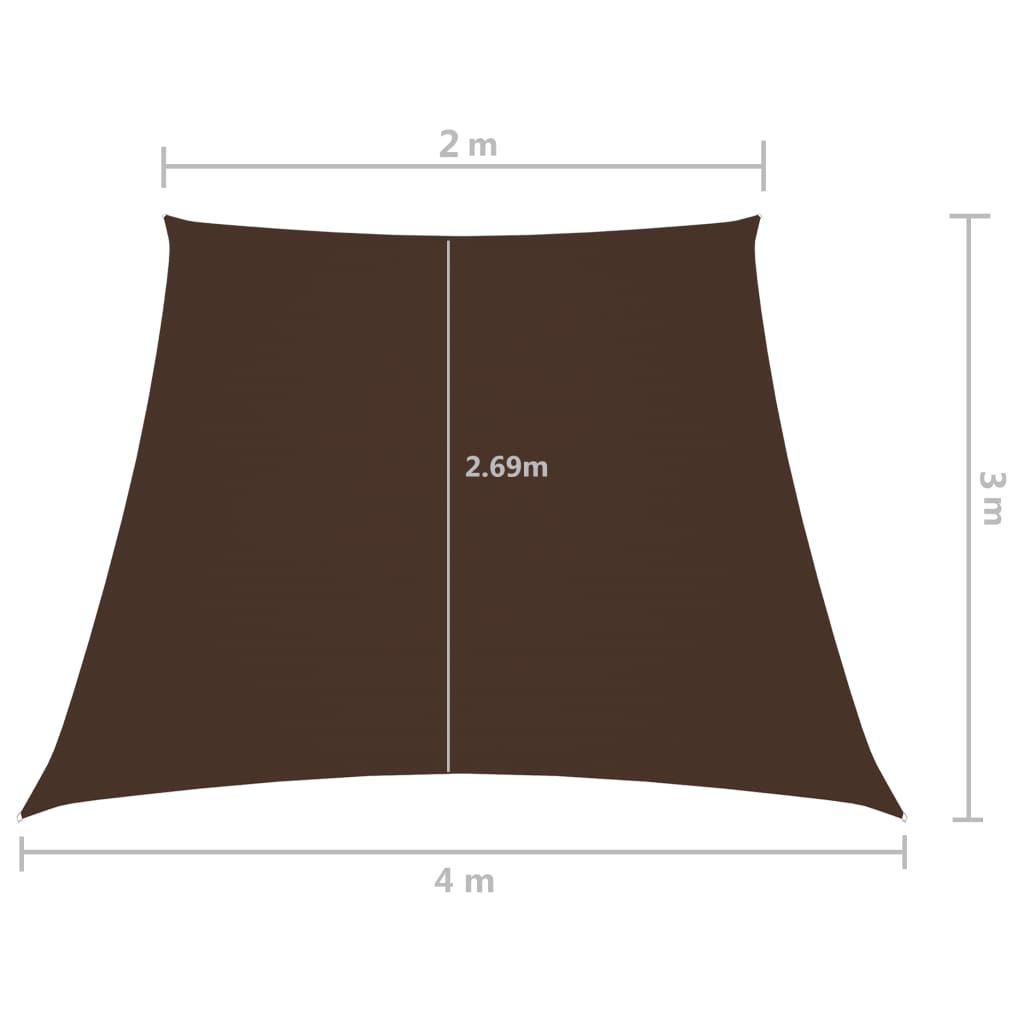 vidaXL Senčno jadro oksford blago trapez 2/4x3 m rjavo