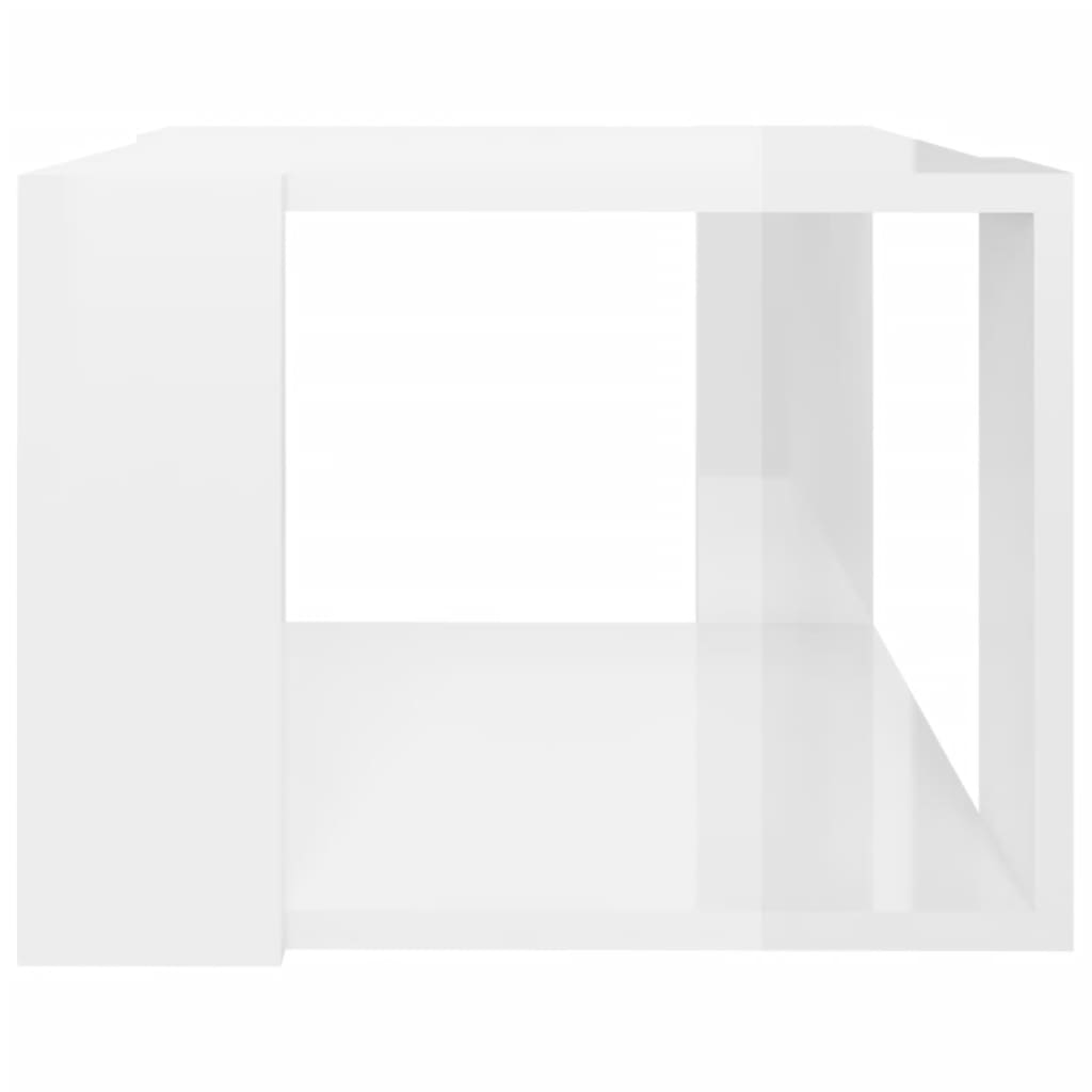 vidaXL Klubska mizica visok sijaj bela 40x40x30 cm konstruiran les
