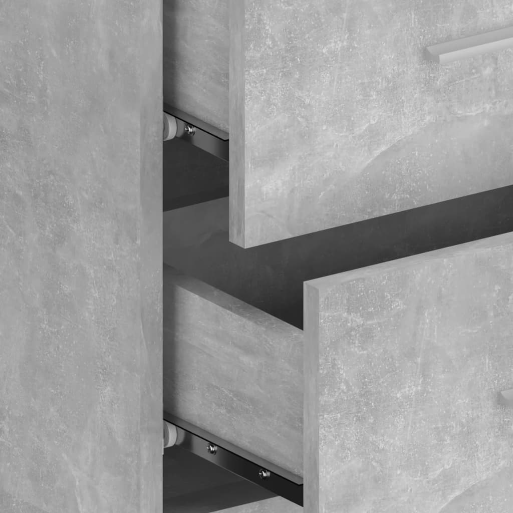 vidaXL Stenska nočna omarica betonsko siva
