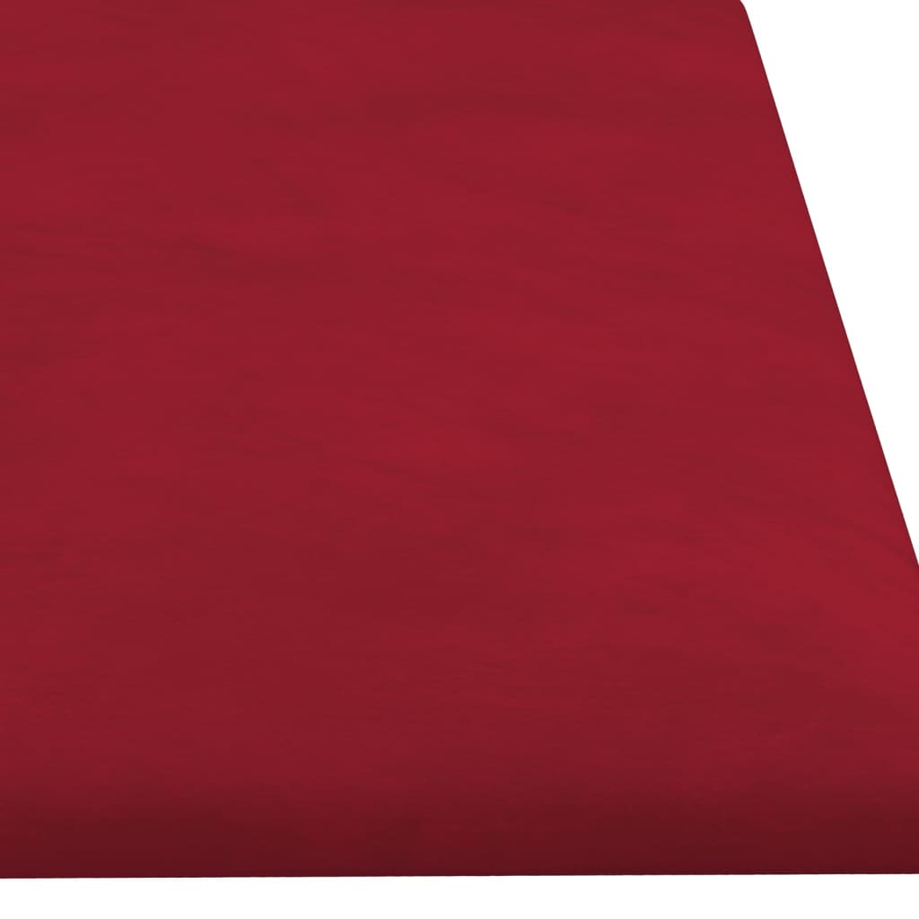 vidaXL Stenski paneli 12 kosov vinsko rdeči 60x15 cm žamet 1,08 m²