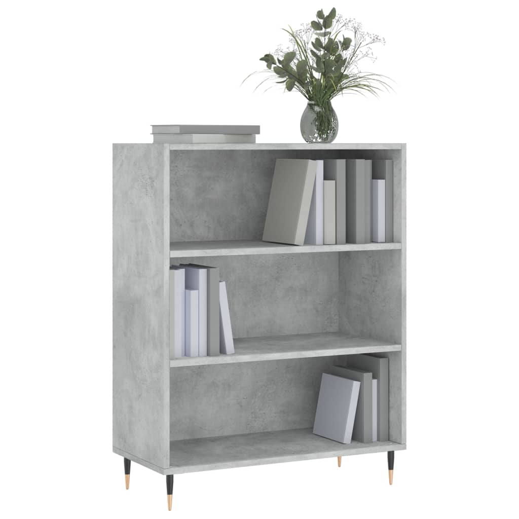 vidaXL Knjižna omara betonsko siva 69,5x32,5x90 cm inženirski les
