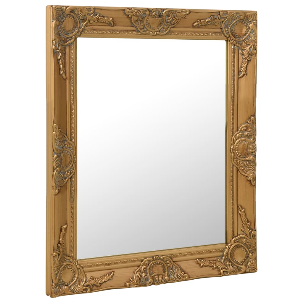vidaXL Stensko ogledalo v baročnem stilu 50x60 cm zlato