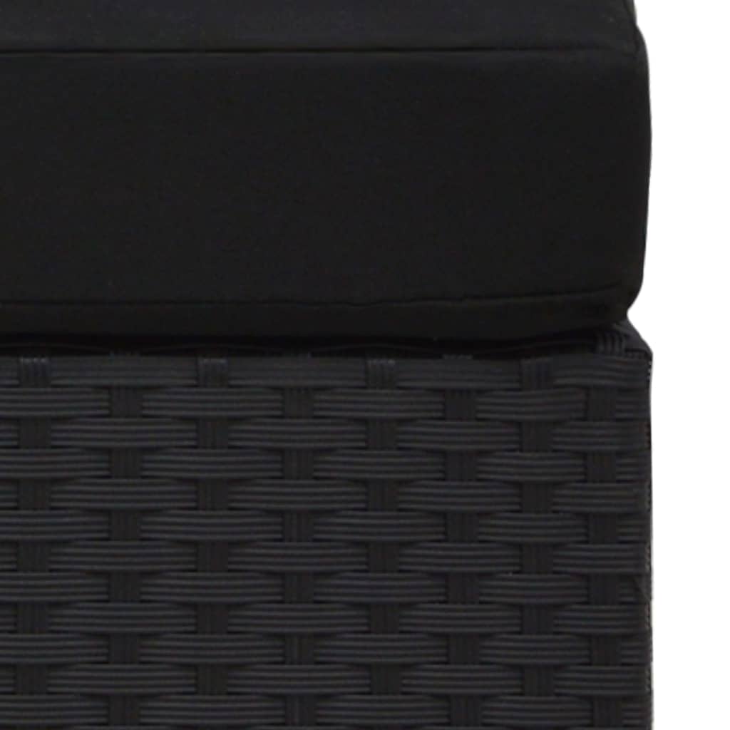 vidaXL Sekcijski kavč trosed poli ratan črn