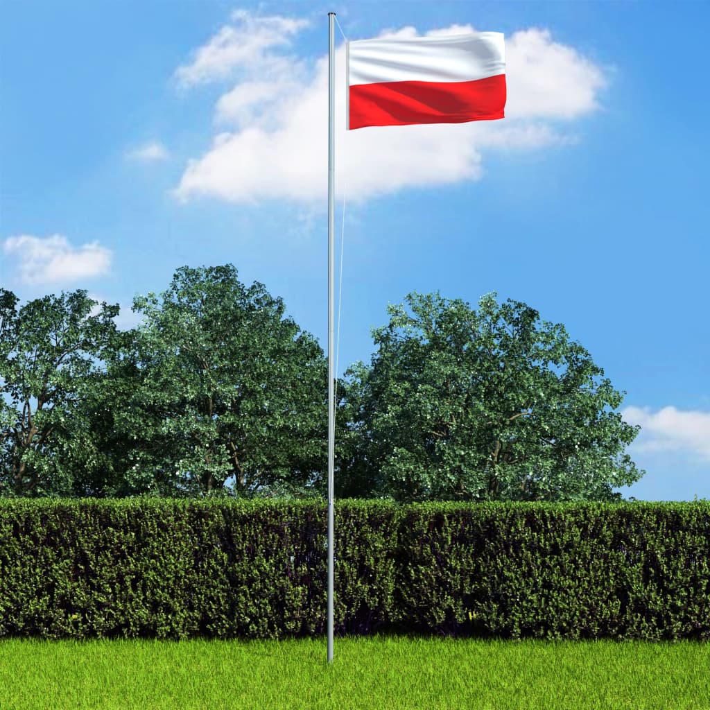 vidaXL Zastava Poljske in aluminijast zastavni drog 4 m