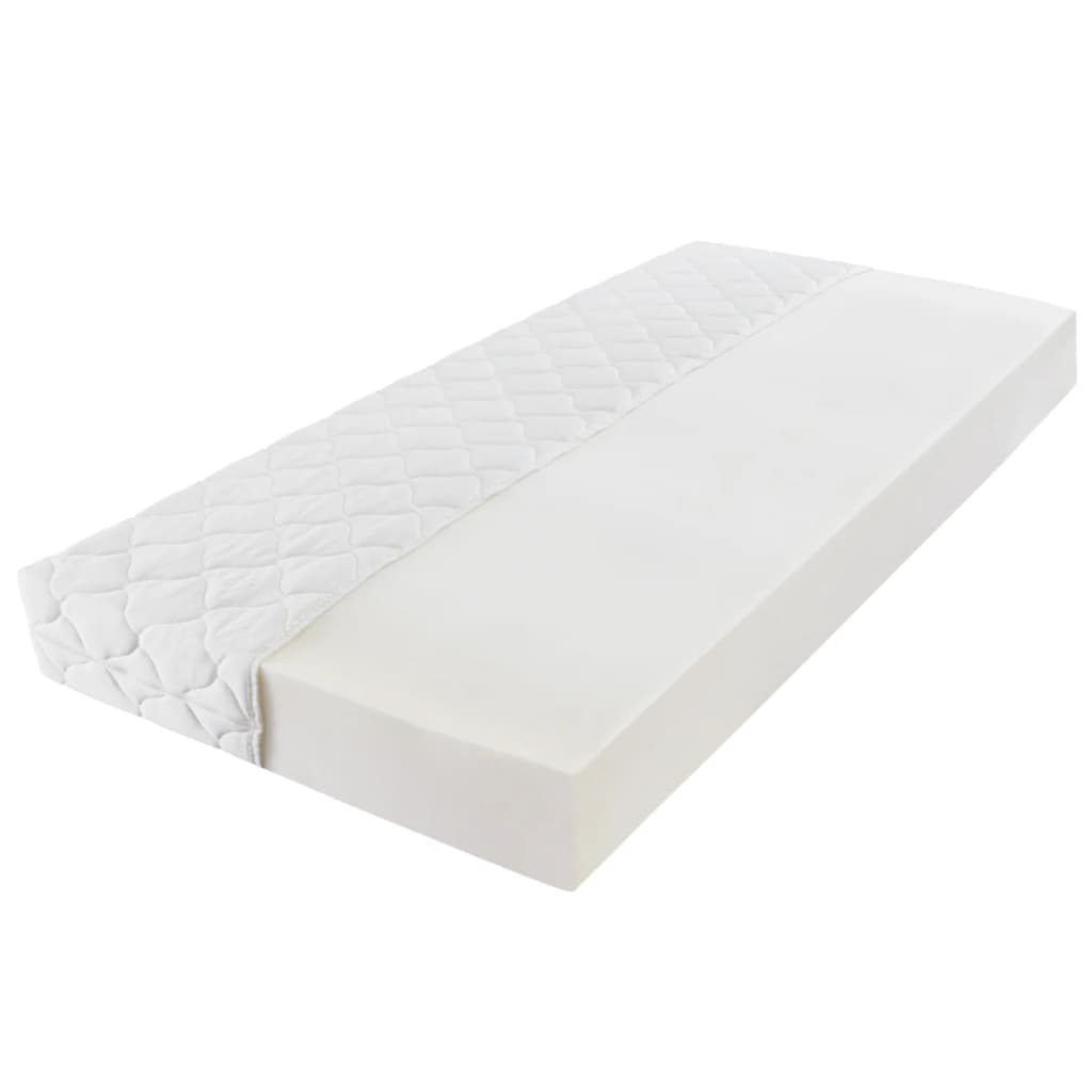 vidaXL Dnevna postelja z vzmetnico bela kovinska 90x200 cm