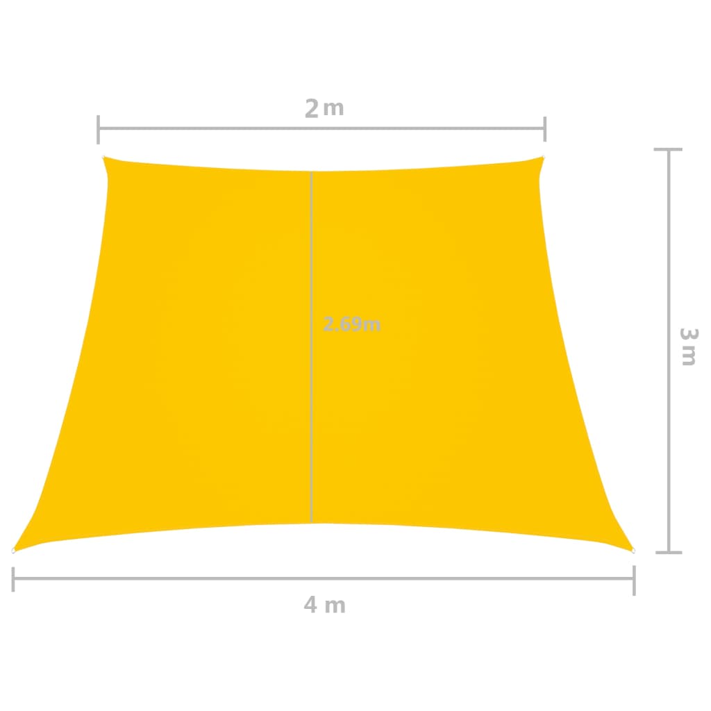 vidaXL Senčno jadro oksford blago trapez 2/4x3 m rumeno