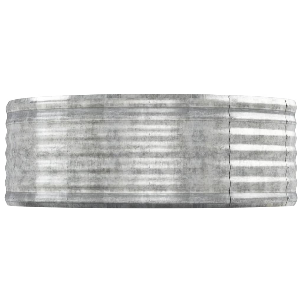 vidaXL Visoka greda iz prašno premazanega jekla 544x100x36 cm srebrna