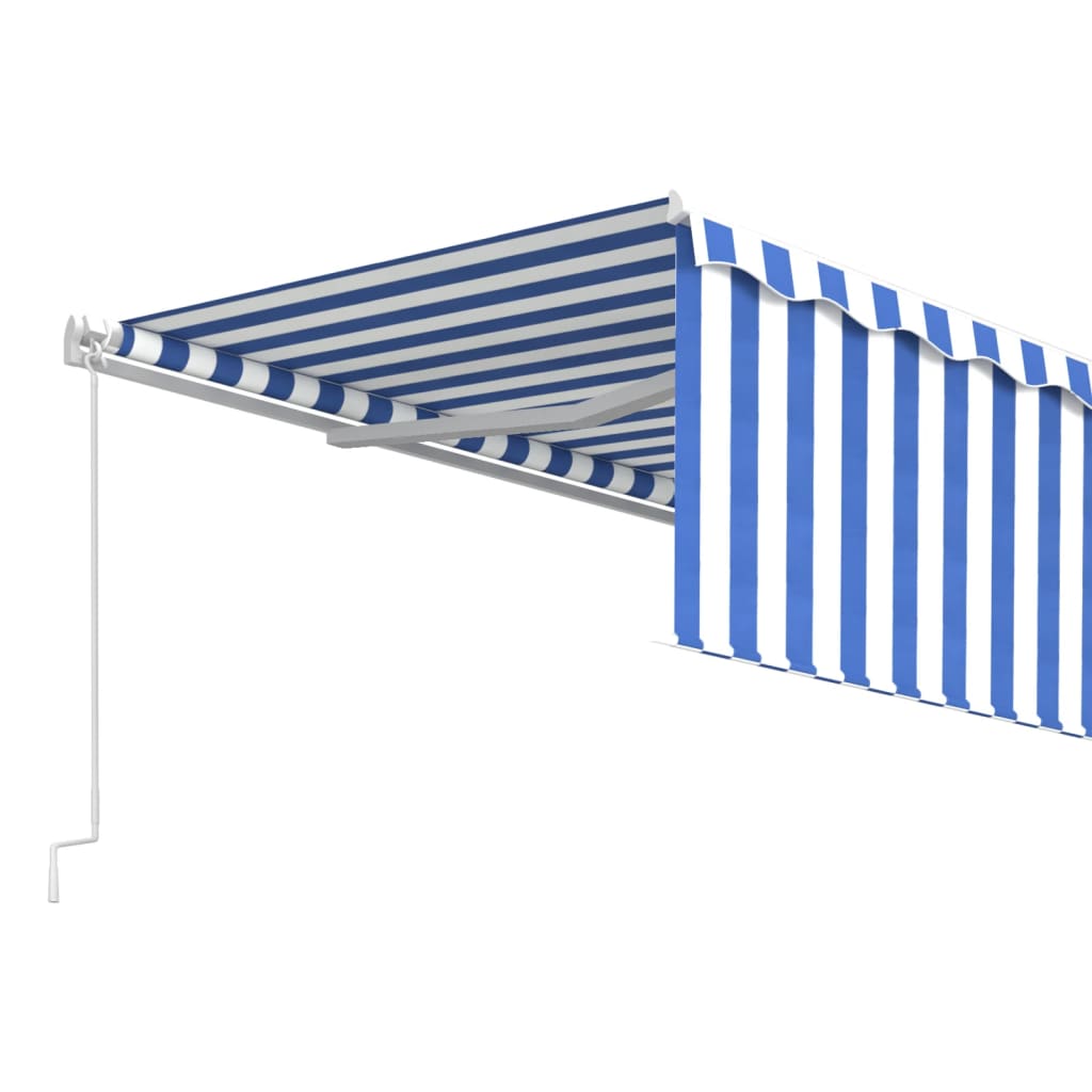 vidaXL Ročno zložljiva tenda s senčilom 5x3 m modra in bela