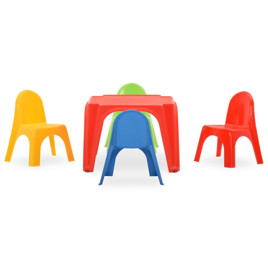 vidaXL Komplet otroške mizice in stolov PP