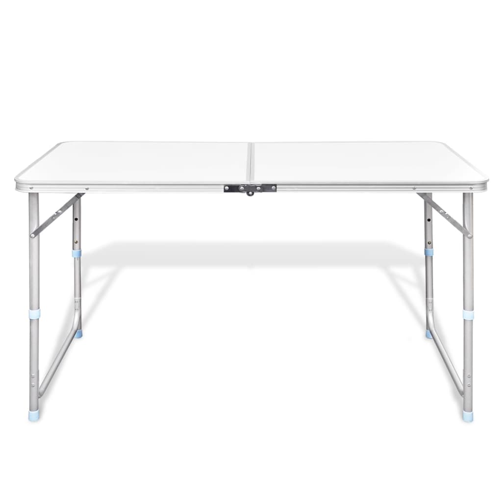 Zložljiva aluminijasta miza za kamp. z nastavljivo višino 120 x 60 cm