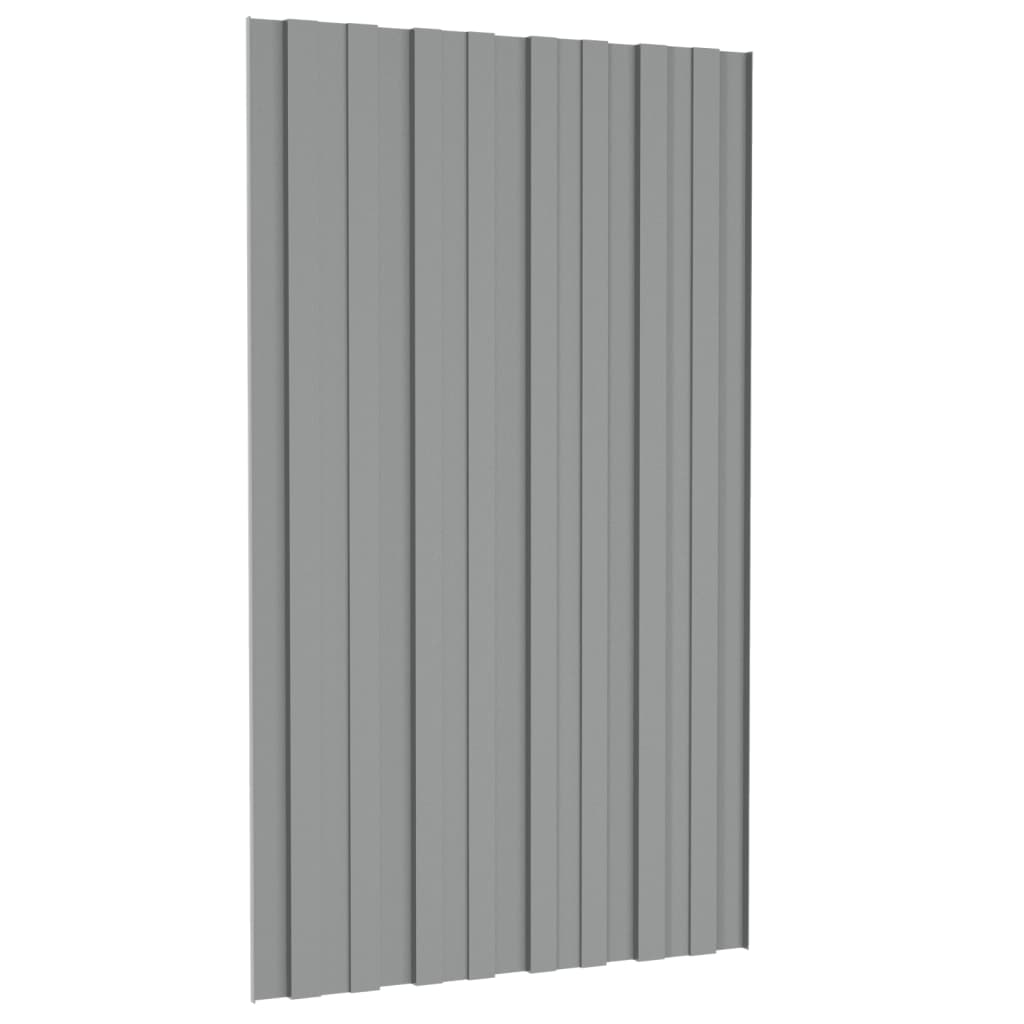 vidaXL Strešni paneli 36 kosov pocinkano jeklo sivi 80x45 cm