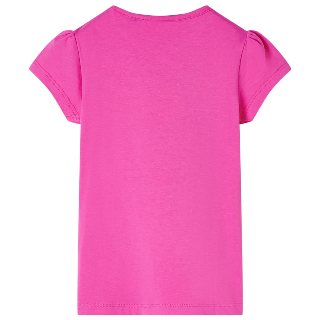 Otroška majica s kratkimi rokavi temno roza 92