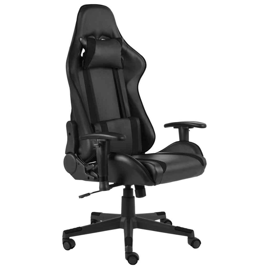 vidaXL Vrtljiv gaming stol črn PVC