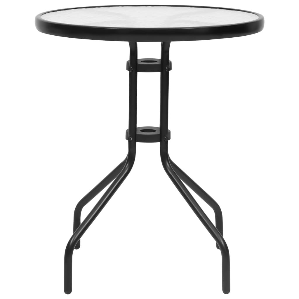 vidaXL Vrtna miza črna Ø60x70 cm jeklo