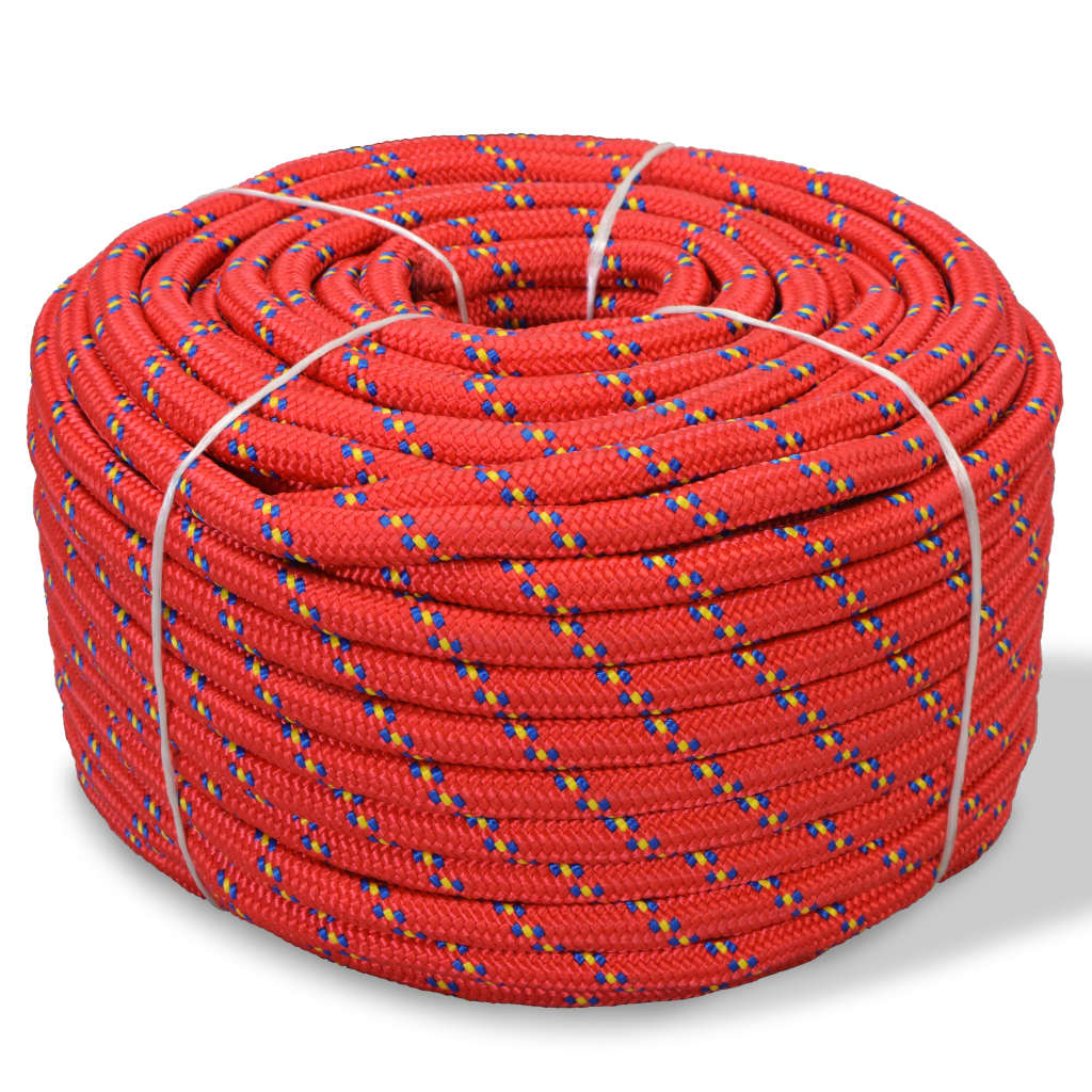 vidaXL Mornarska vrv polipropilen 8 mm 100 m rdeča