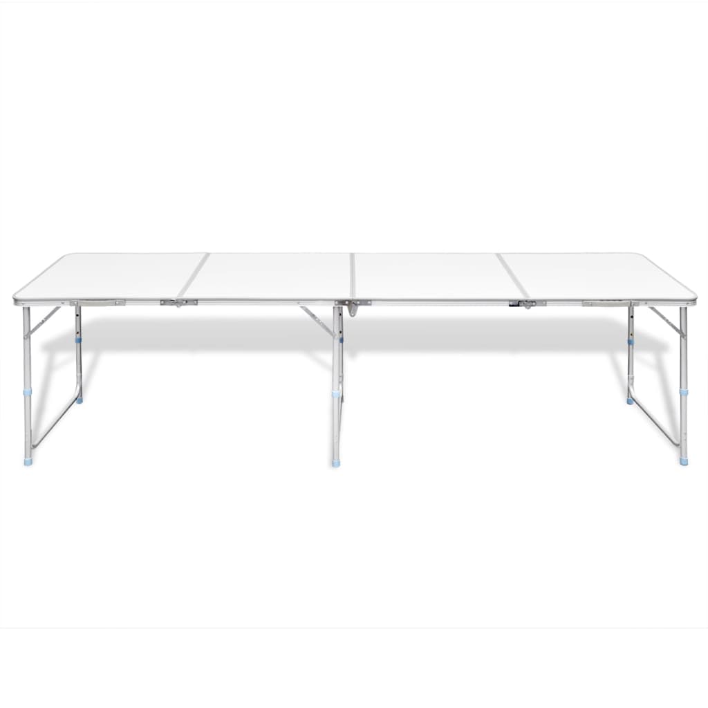 Zložljiva aluminijasta miza za kamp. z nastavljivo višino 240 x 60 cm