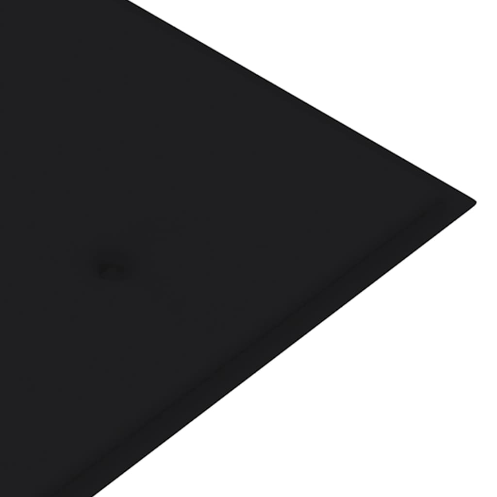 vidaXL Klop Batavia s črno blazino 150 cm trdna tikovina