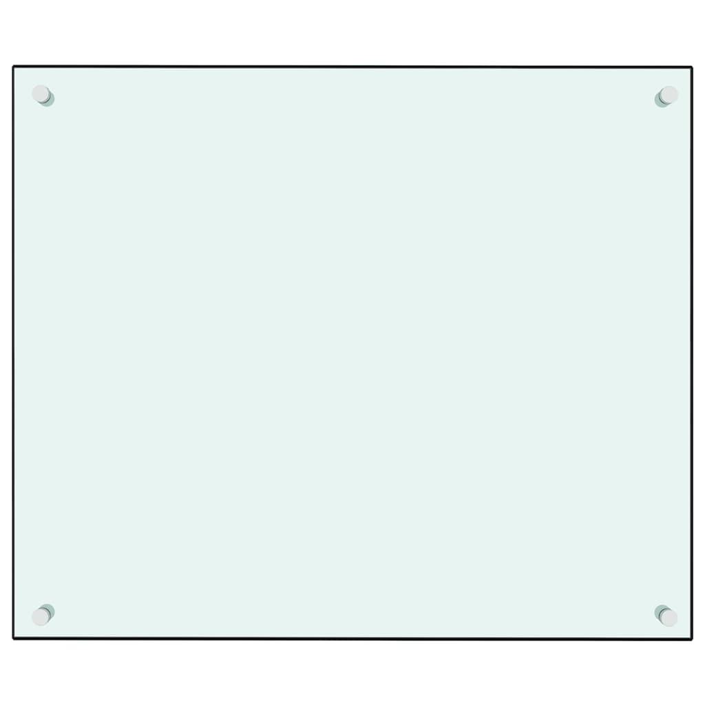 vidaXL Kuhinjska zaščitna obloga bela 70x60 cm kaljeno steklo