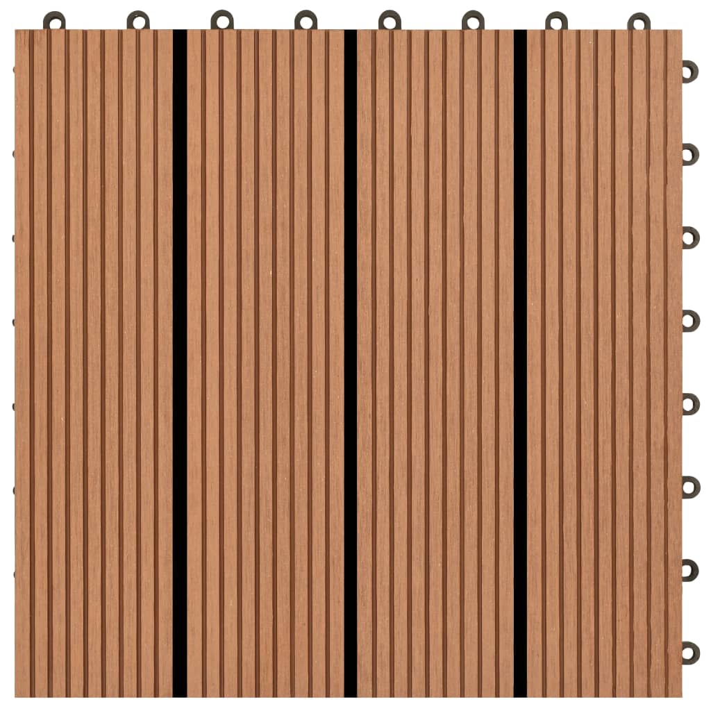 vidaXL Talne plošče 22 kosov 30x30 cm 2 m² WPC rjave