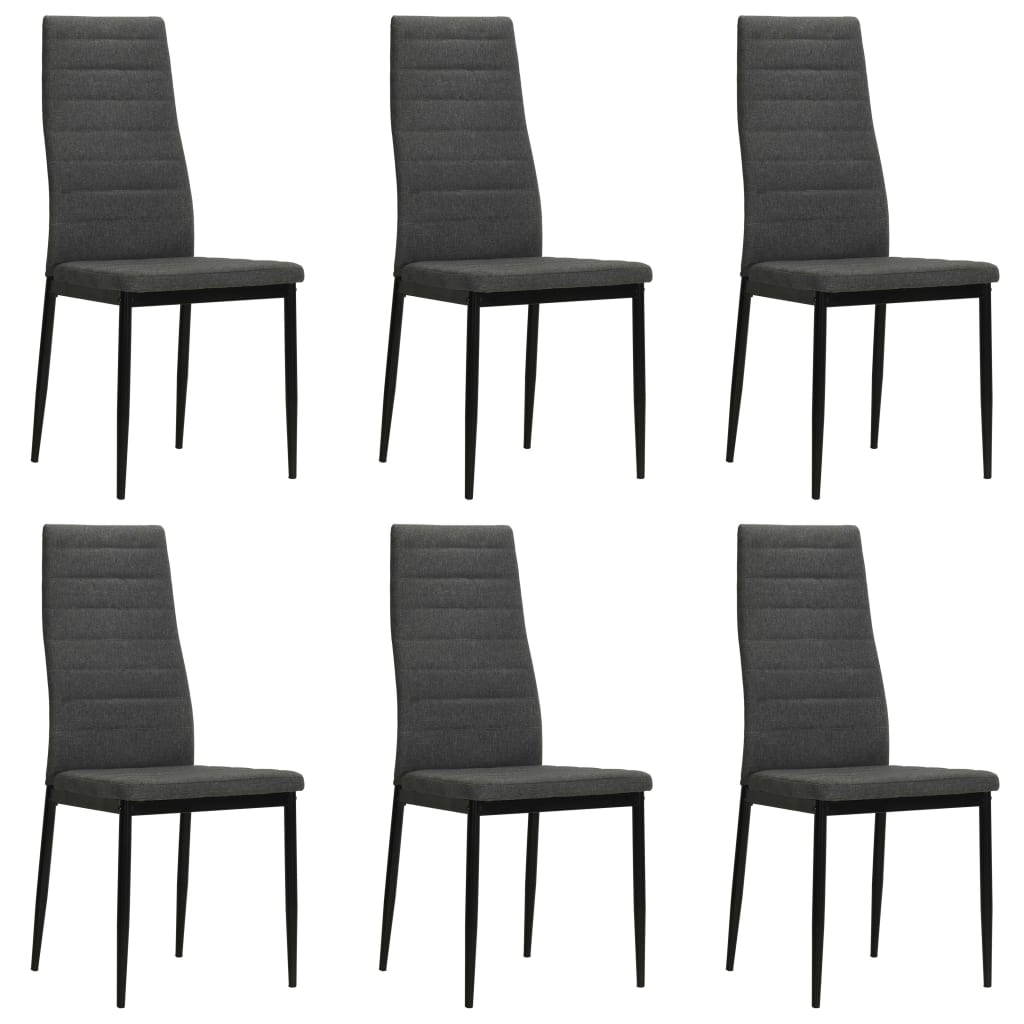 vidaXL Jedilni stoli 6 kosov temno sivo blago