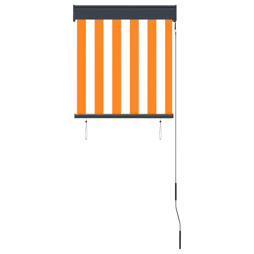 vidaXL Zunanje rolo senčilo 60x250 cm belo in oranžno