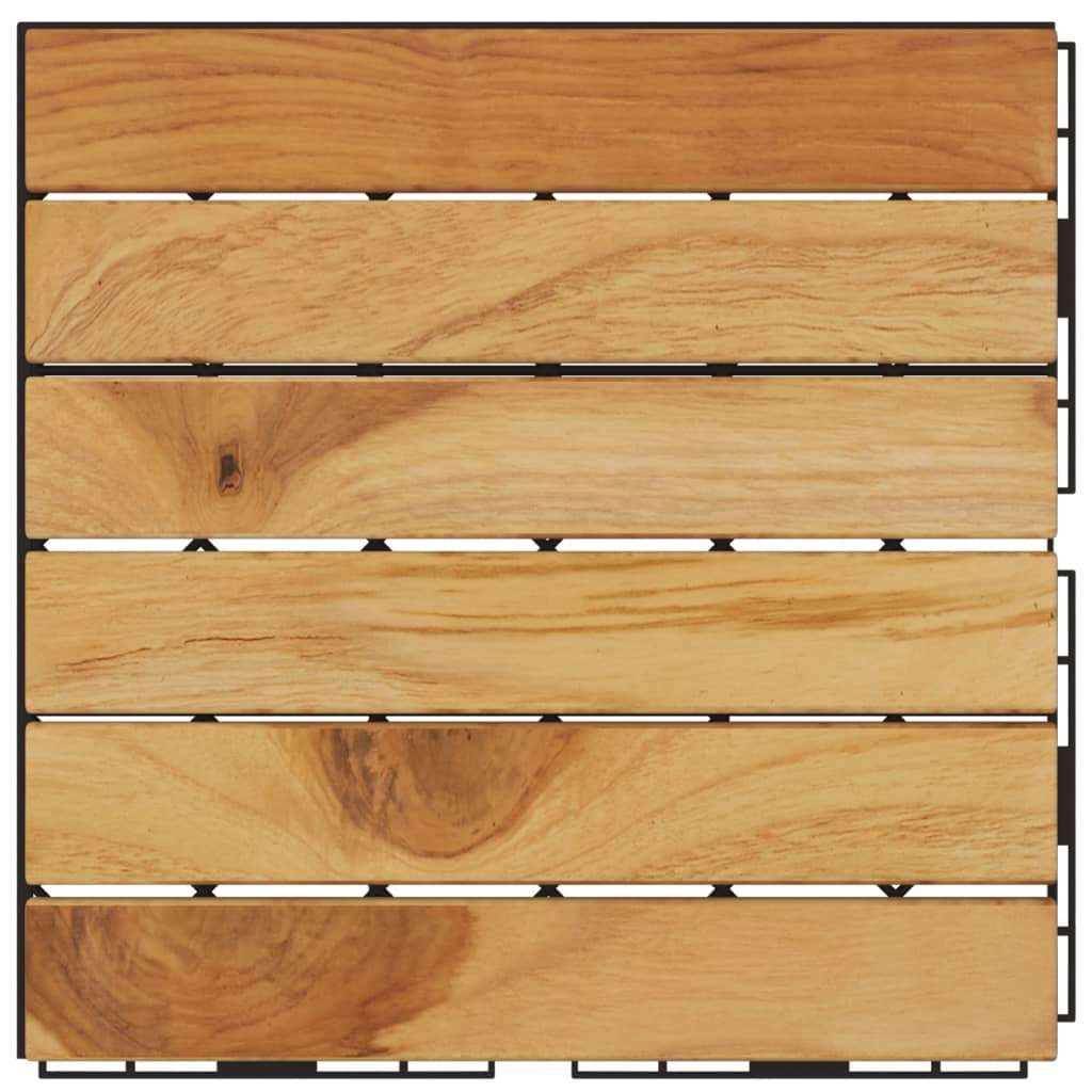 vidaXL Talne plošče 10 kos 30x30 cm trden akacijev les navpični vzorec
