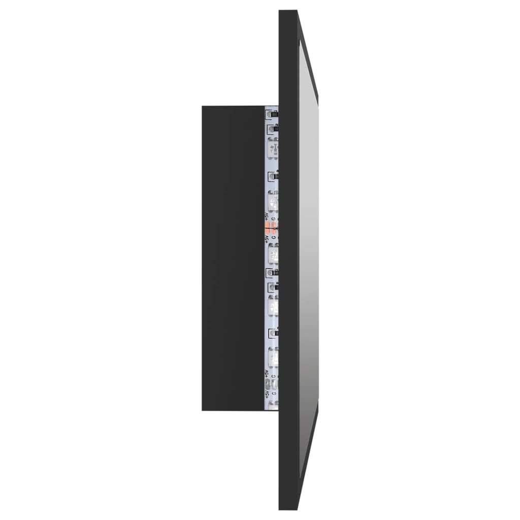 vidaXL LED kopalniško ogledalo sivo 60x8,5x37 cm akril