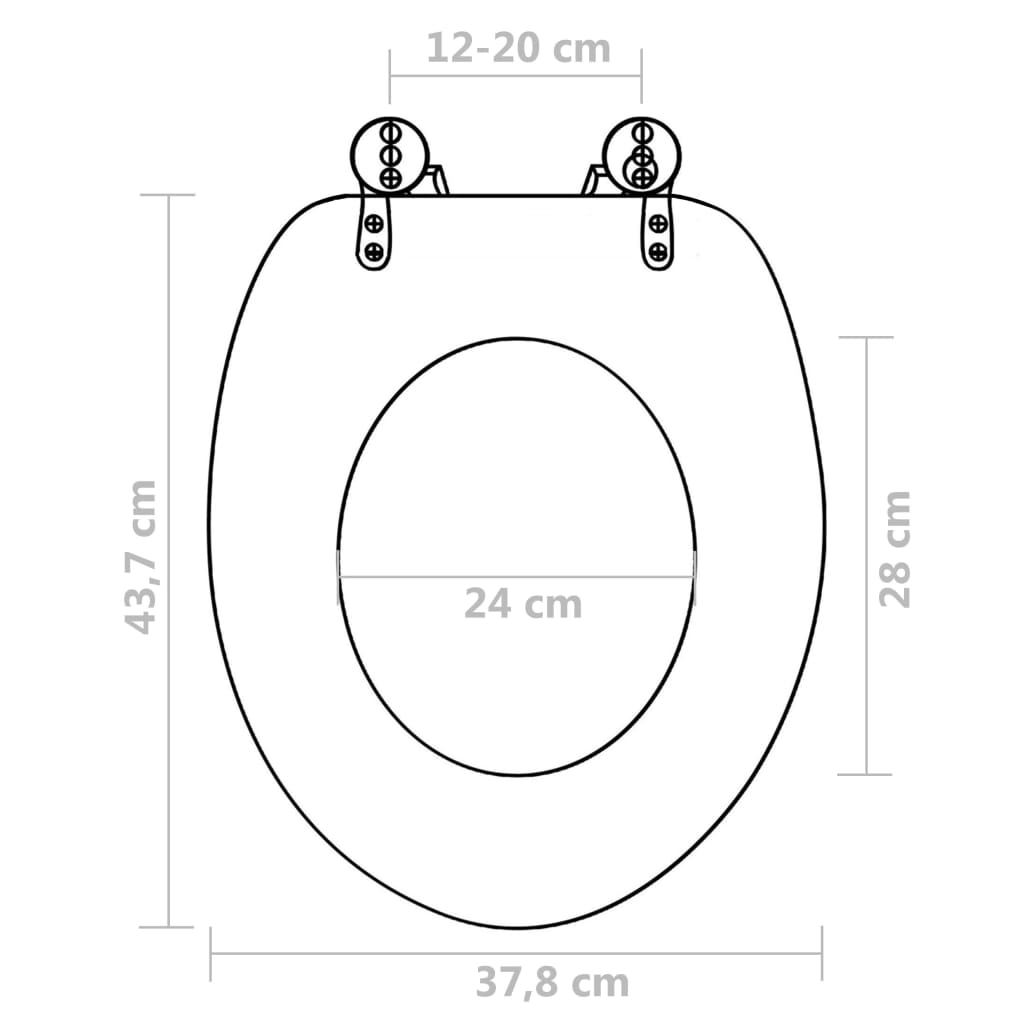 vidaXL Deska za WC školjko počasno zapiranje mediapan dizajn savane
