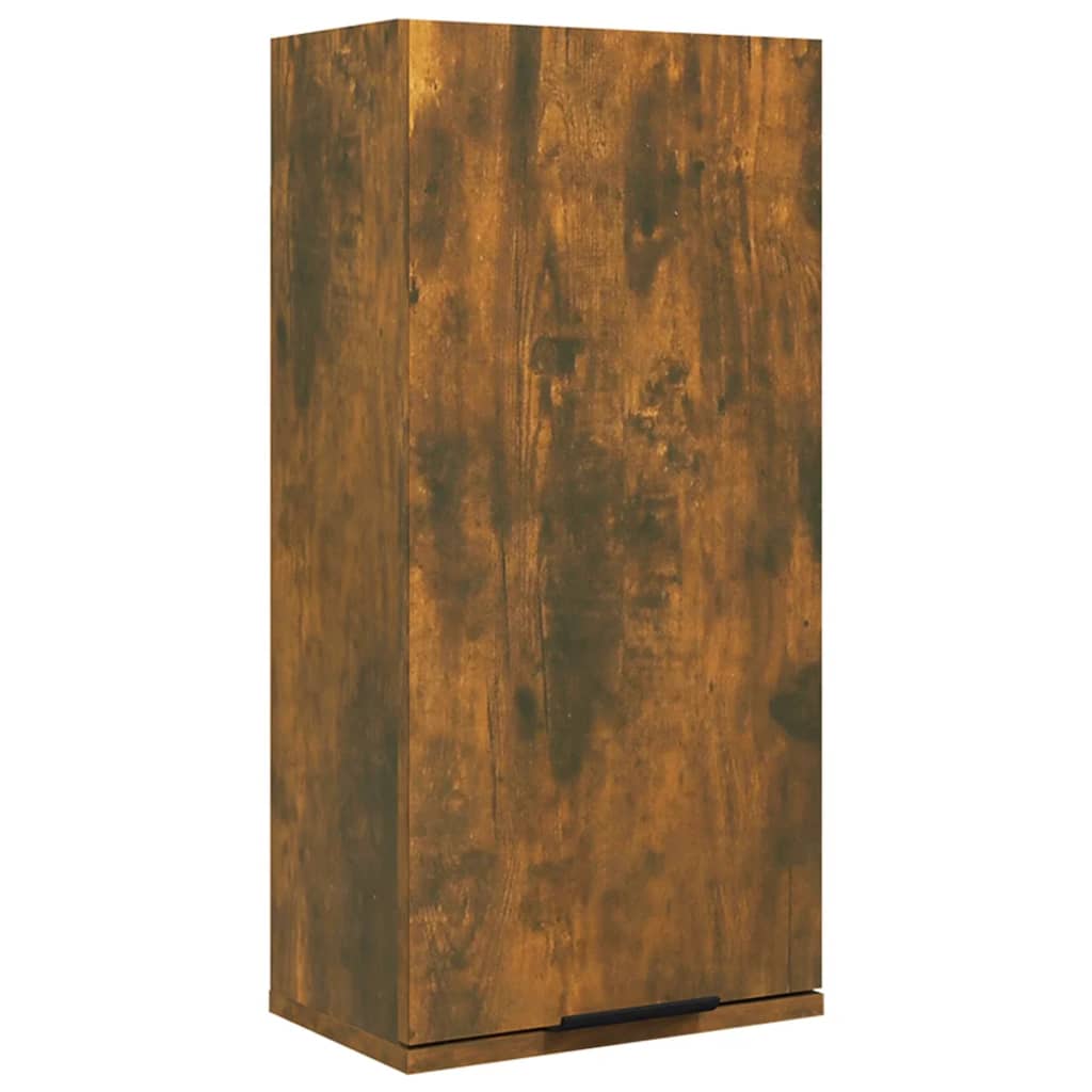 vidaXL Stenska kopalniška omarica dimljeni hrast 32x20x67 cm